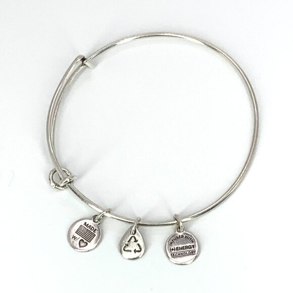 Alex and Ani Charm Station Bracelet Silver Finish - Expands 2"- 3.5" - Picture 1 of 2